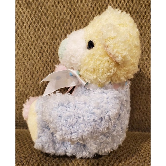 Small Pastel First & Main Menagerie Bear Rattle Stuffed Plush Toy - Picture 2 of 10